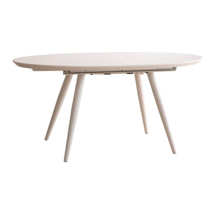 Table à manger extensible Didier -tableau en mdf-couleur laqué blanc mat 160 x 76 x 93 cm