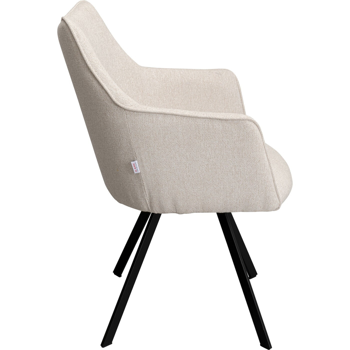 Chaise avec accoudoirs pivotante Modino crème Kare Design