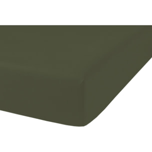 DRAP HOUSSE 2 PERS 160x200 percale de Coton - PERCALE KAKI