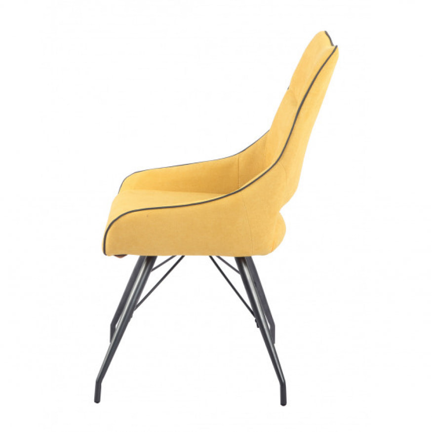 Chaise en tissu avec piètement en métal noir - 4 coloris - LIANA