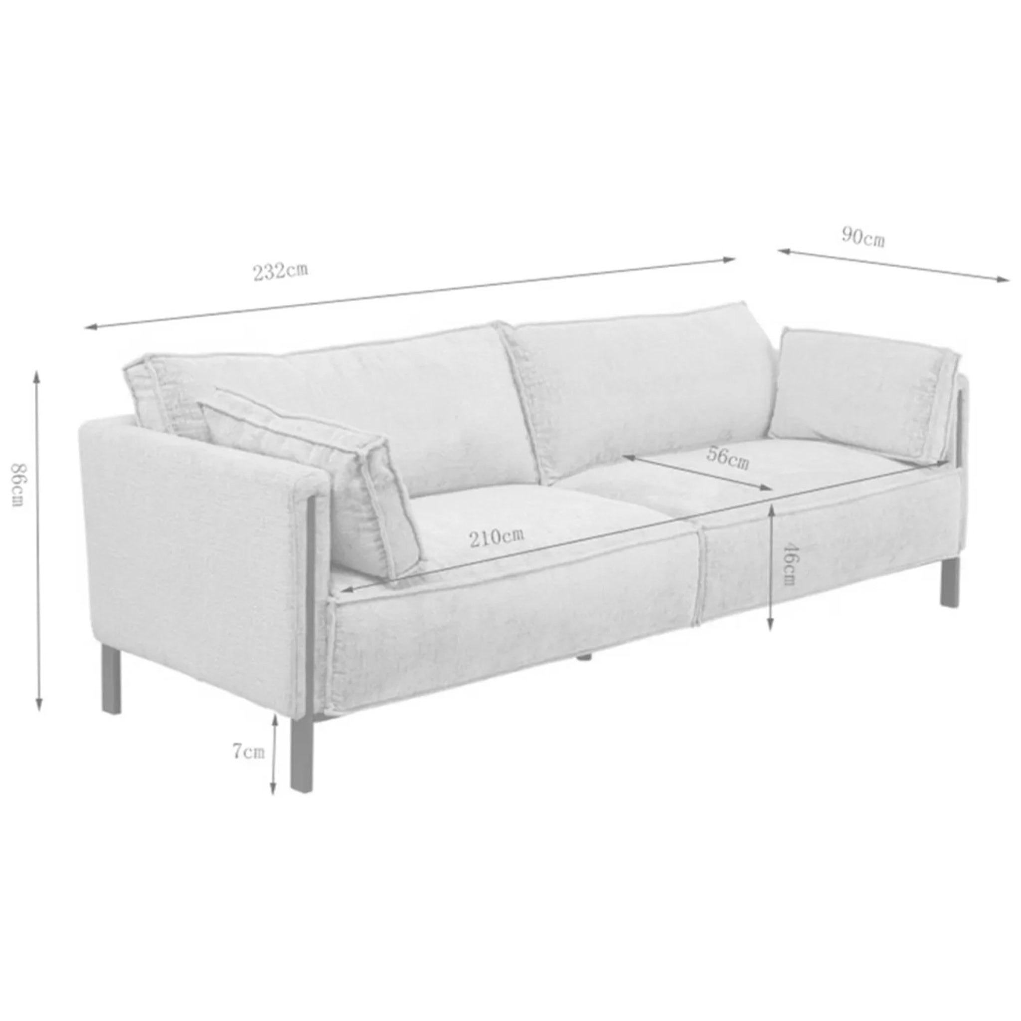 Canapé Victor 3 places beige Kare Design