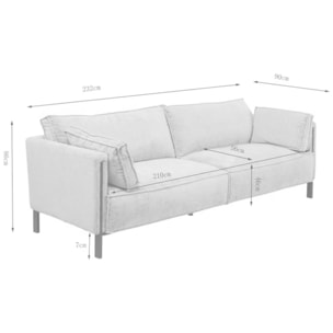 Canapé Victor 3 places beige Kare Design
