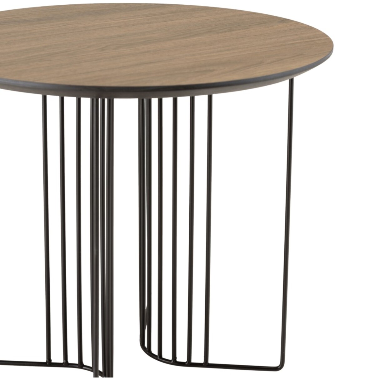 JULIA - Table d'appoint biseautée 50x50cm mocha pieds graphiques métal