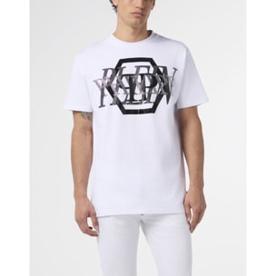 PHILIPP PLEIN Round Neck T-Shirt Logo Stones