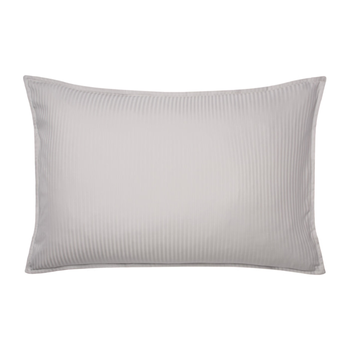 Taie d'oreiller unie en satin de coton, GRAND HOTEL, Gris Argent