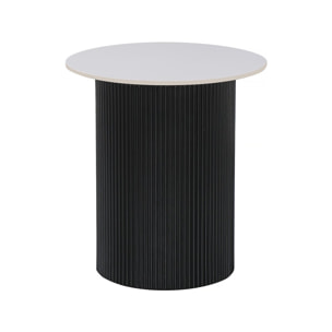 Table d'appoint, bout de canapé, table de chevet en céramique "Eclat" - 50 x 50 x 55 cm - Blanc