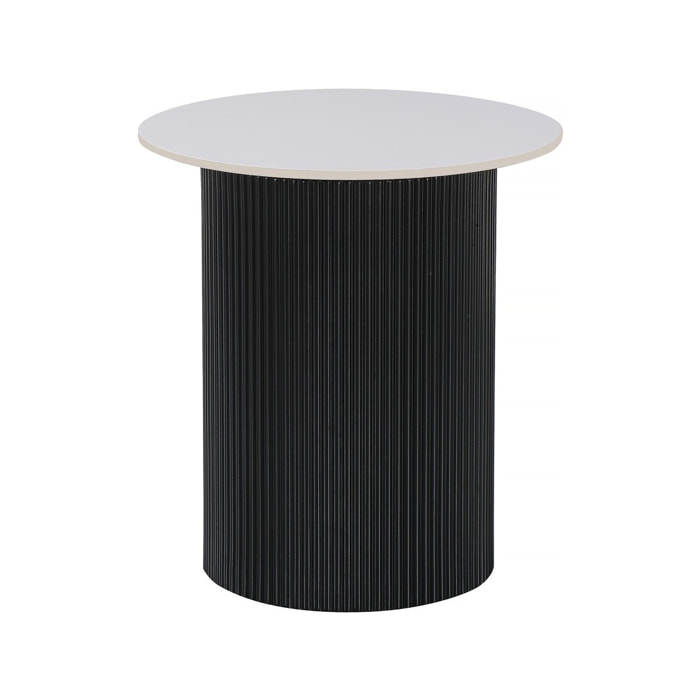 Table d'appoint, bout de canapé, table de chevet en céramique "Eclat" - 50 x 50 x 55 cm - Blanc