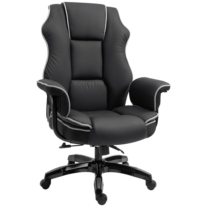 Fauteuil de bureau gamer ergonomique grand confort - 76L x 80l x 118-124H cm - noir