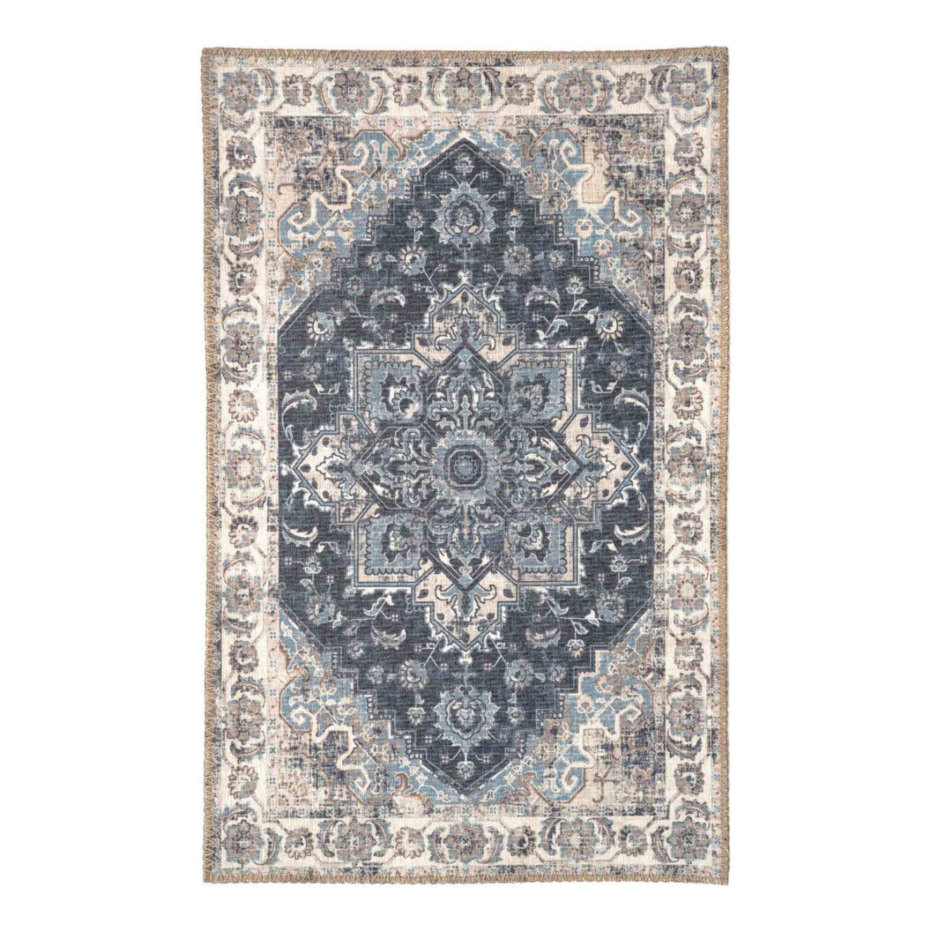 Zerbino Havana blu in chenille 100% poliestere 50x80 cm