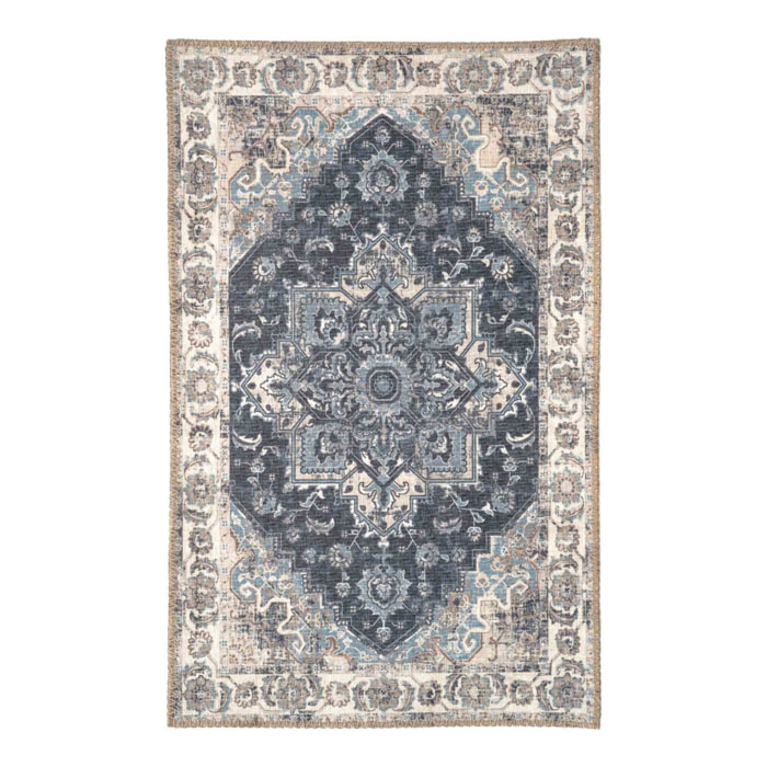 Zerbino Havana blu in chenille 100% poliestere 50x80 cm