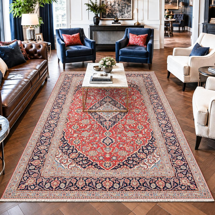 Tapis d'orient au motif oriental, noué main en laine, ARENI