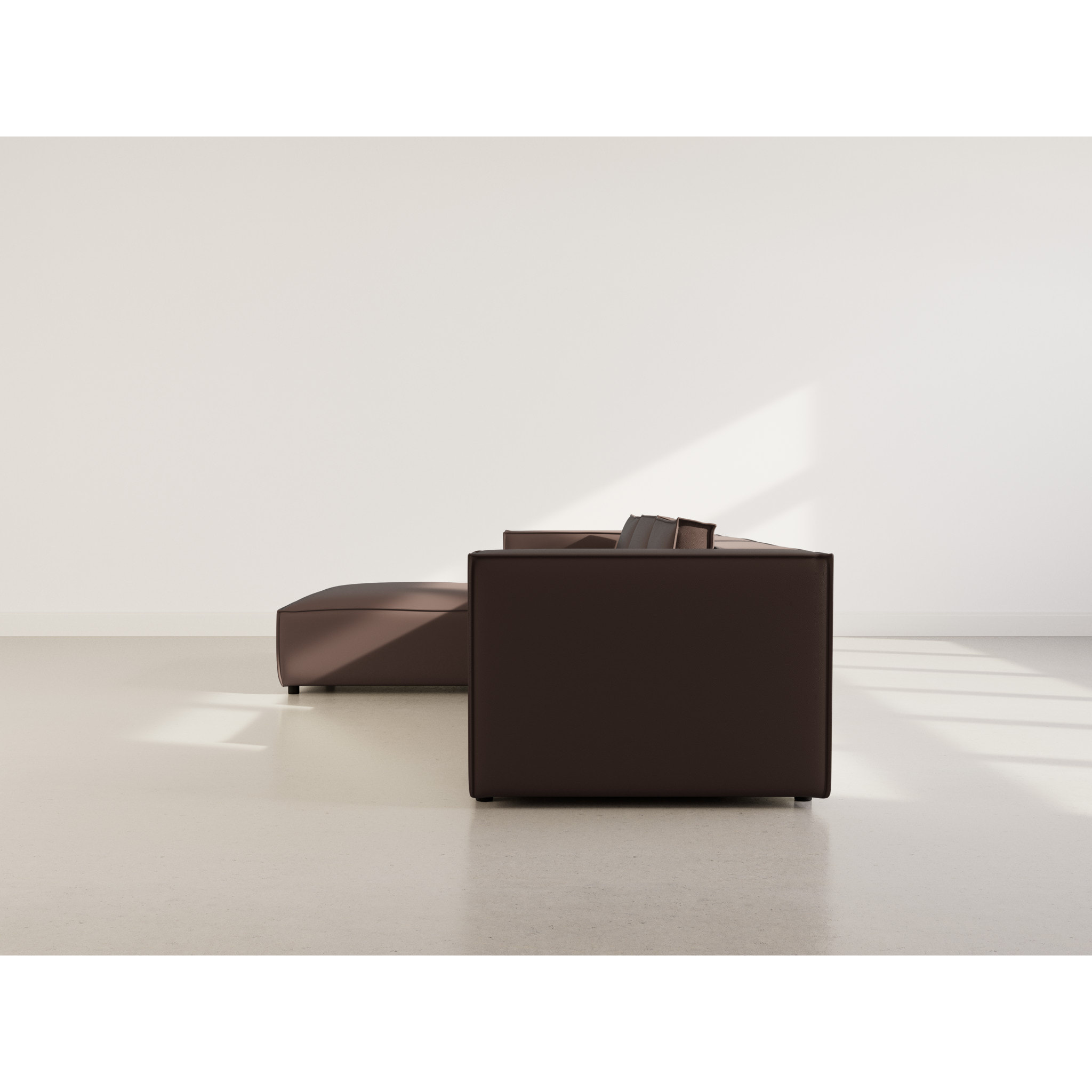 Stella - canapé d'angle gauche 4 places en simili - Marron