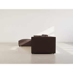 Stella - canapé d'angle gauche 4 places en simili - Marron