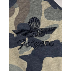 T-shirt Esercito camouflage verde in cotone uomo