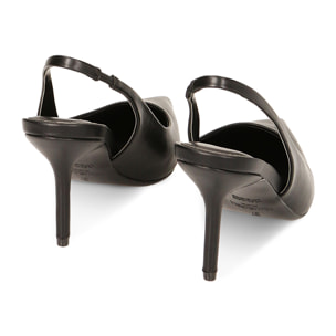 Slingback negra tacòn 8,4 cm