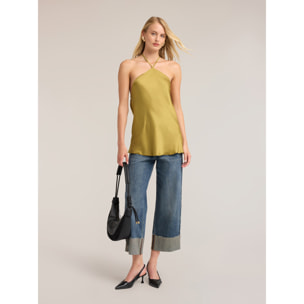 Motivi - Top in raso con scollo halter - Verde chiaro