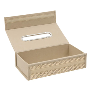 Boîte à mouchoirs texturée Stemy 14x26cm beige