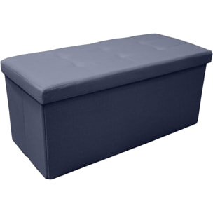 Pouf Contenitore, Puffo per Sedersi, Pouf Poggiapiedi, in Tessuto, Quadrato, 76X34X34 cm, Imbottito, Versatile, Facile da Pulire.