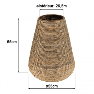 ALIDA - Cache pot modèle moyen en tissage d'abaca naturel