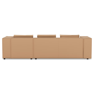 Stella - canapé d'angle droit 4 places en simili - Taupe