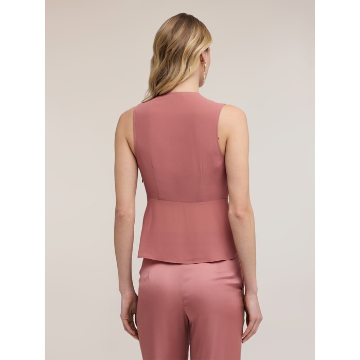 Motivi - Top in georgette motivo peplo - Rosa