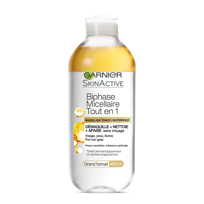 Lot de 6 - Garnier SkinActive Micellaire Biphase Tout en 1 Waterproof 400mL