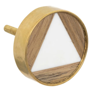 Boutons de meuble x2 "Isla" en manguier & laiton D3,8cm