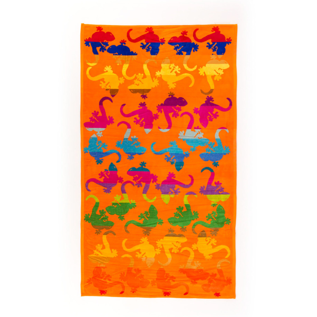 Telo Mare Spugna Jacquard Spiaggia Disegno Fantasy Geko