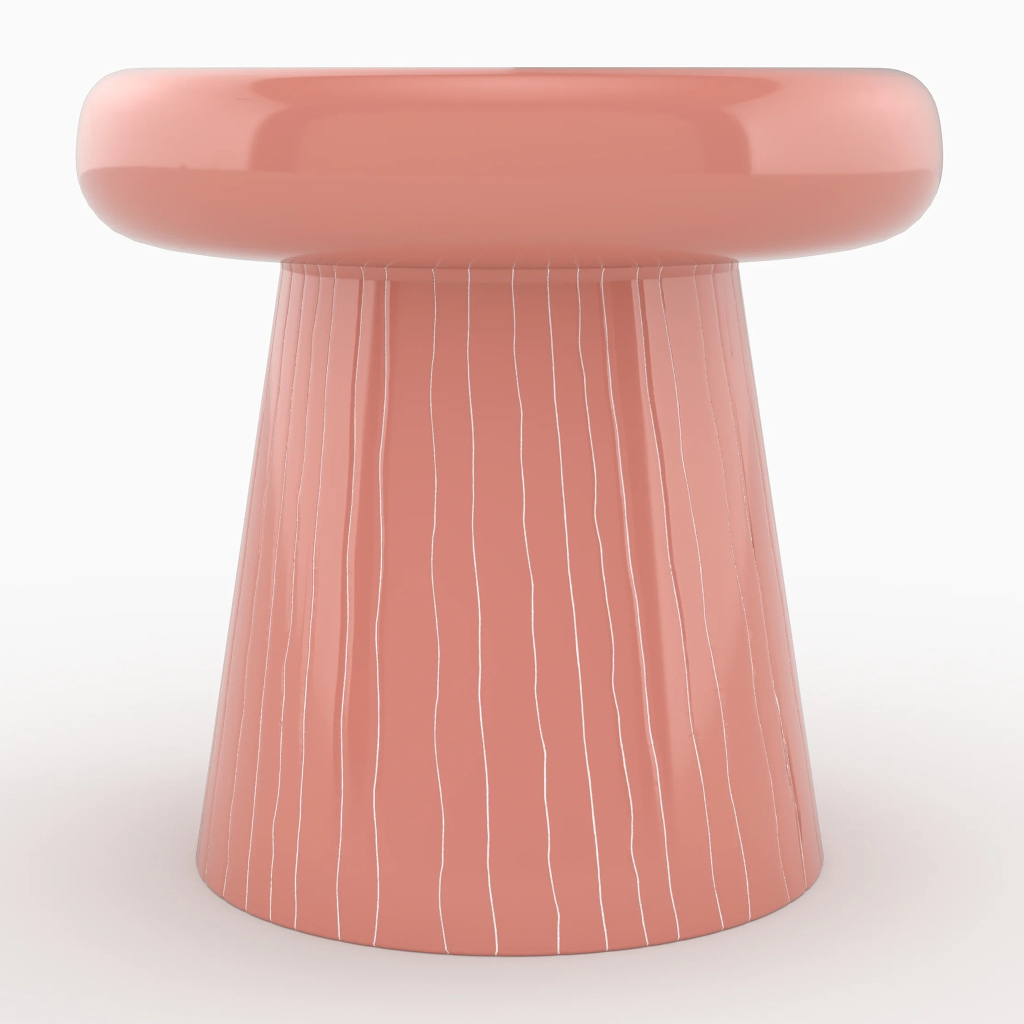 Table d'appoint ronde en métal rose D41 cm - Rosalie