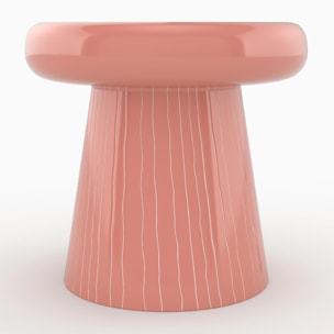 Table d'appoint ronde en métal rose D41 cm - Rosalie