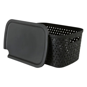 Panier "Tressy" en plastique noir 6,7L