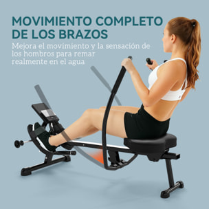 Máquina de Remo para Casa, 12 Niveles de Resistencia Hidráulica, Máquina de Remo con Pantalla LCD, para Entrenaminto de Fitness, en Hogar Gimnasio, Carga 130 kg, Negro