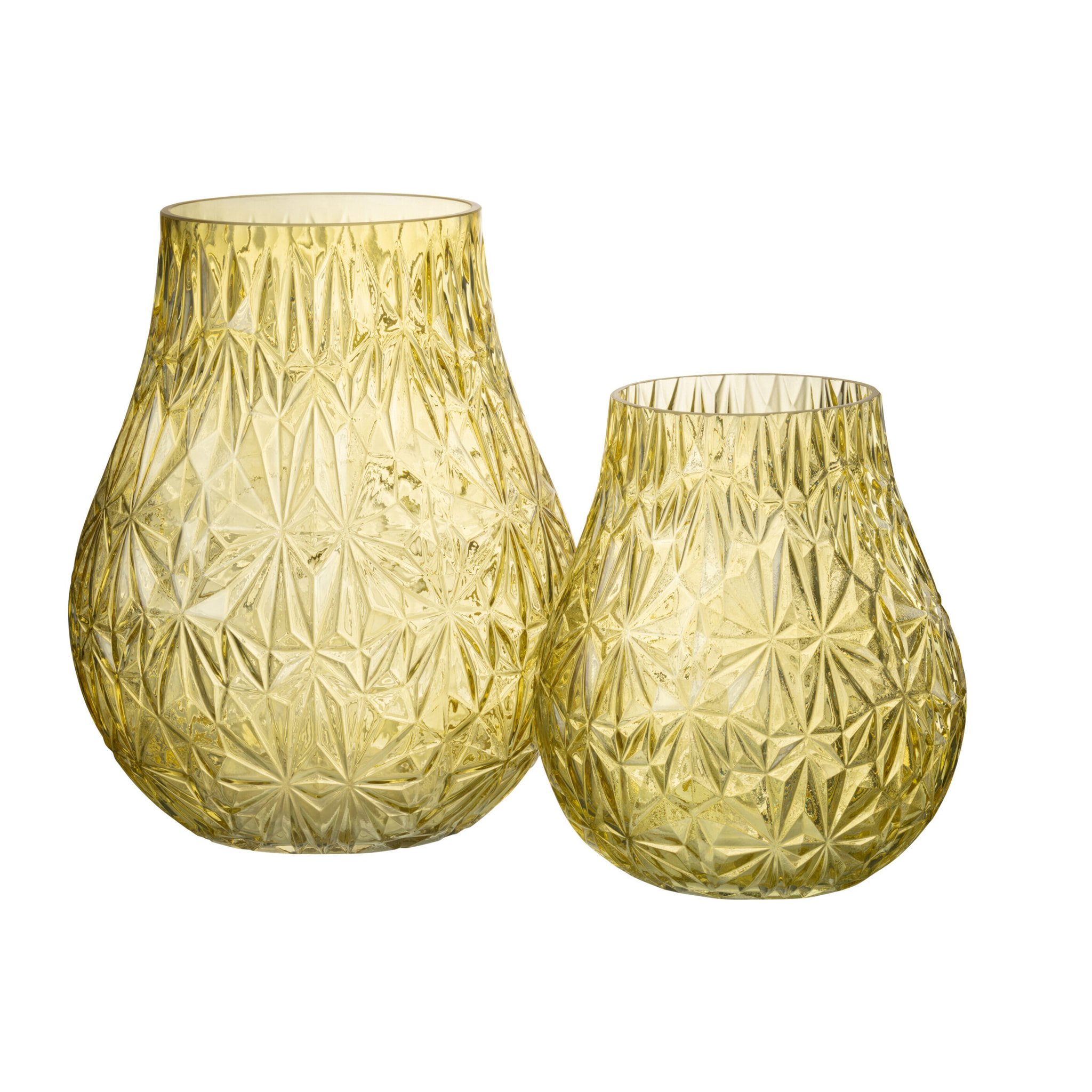 J-Line vase Nox Taille - verre - jaune - large - 28 cm de hauteur