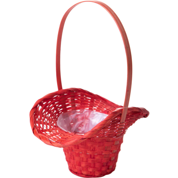 Cesto Cappello Vimini diametro Int. 8Xh31 Cm - Pezzi 6 - 22X31X17cm - Colore: Rosso - Bianchi Dino - Cesteria