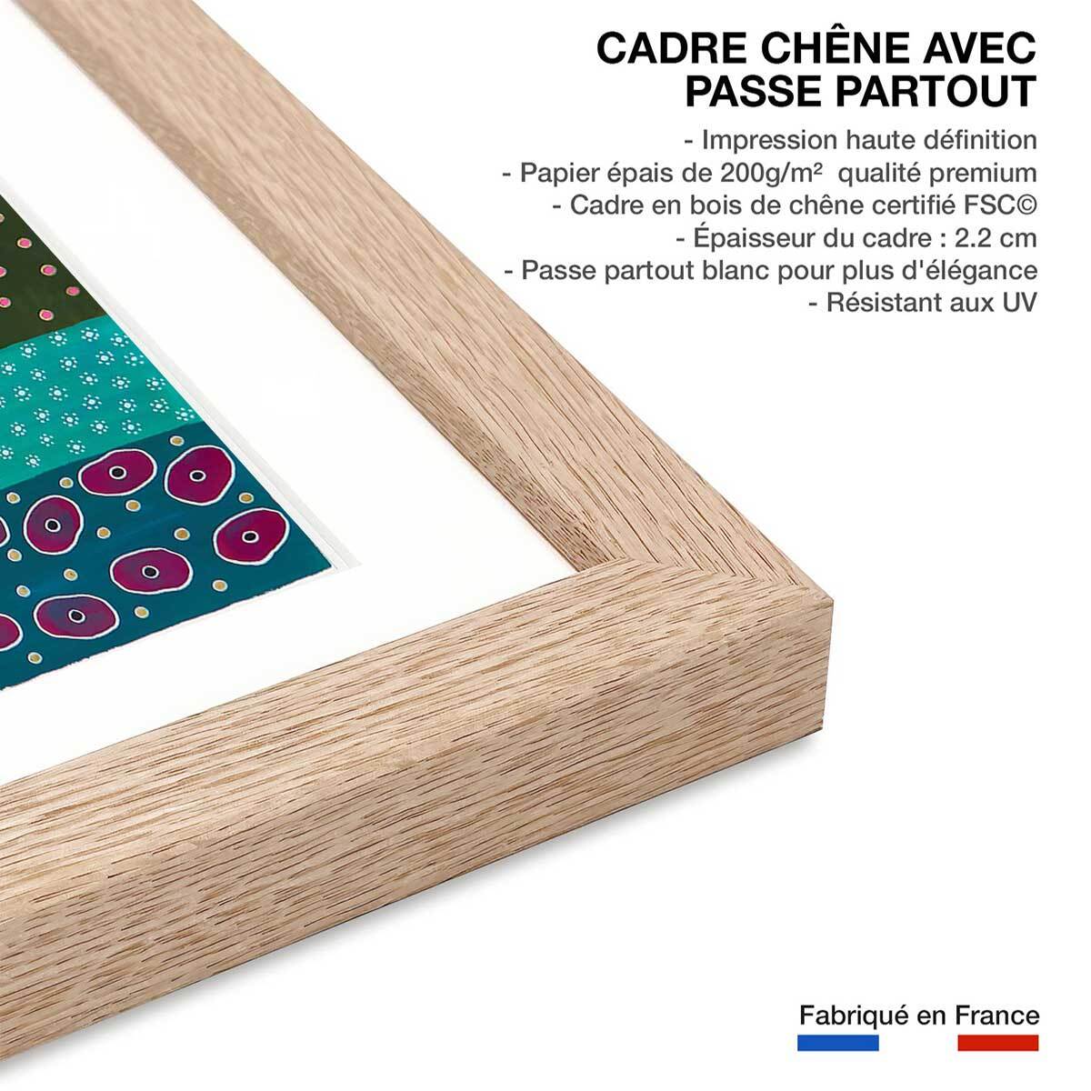 Affiche  voyage au népal Affiche + cadre en bois - Chêne