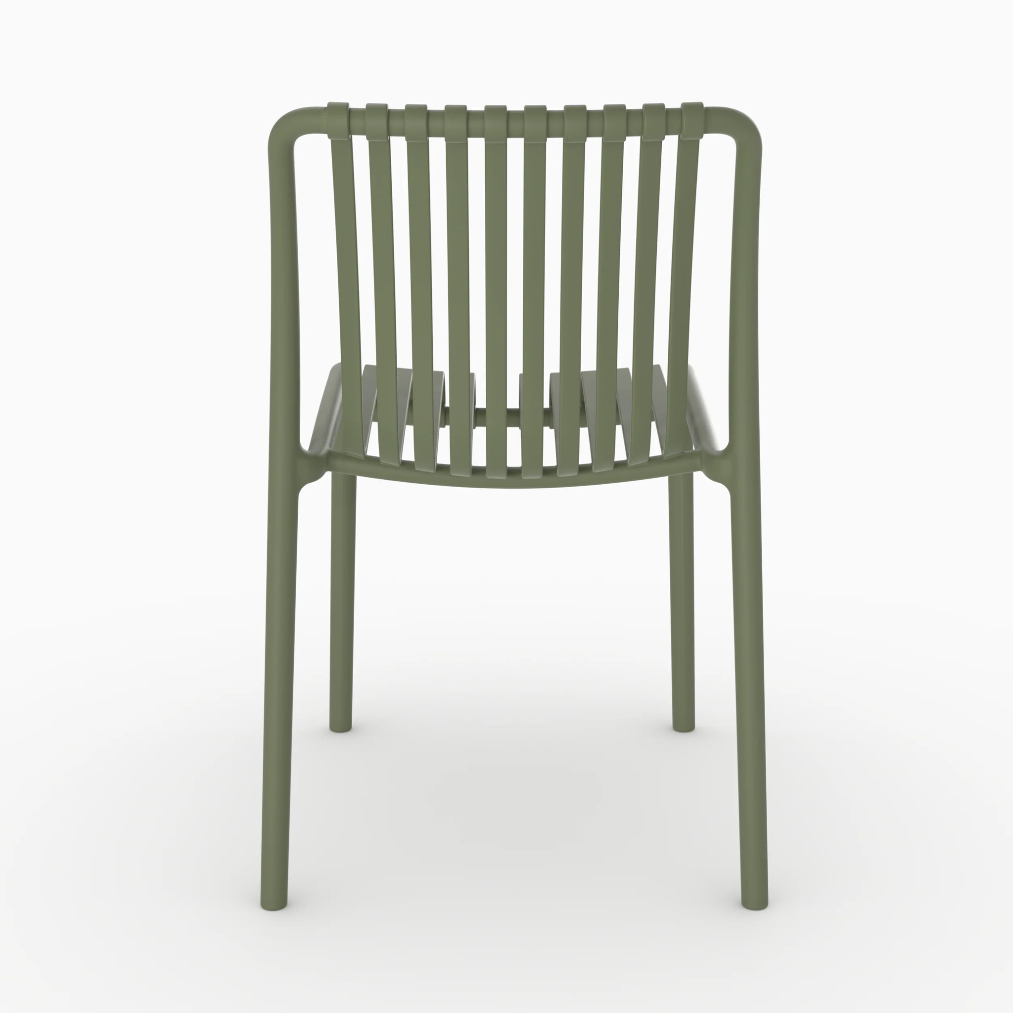 Lot de 2 chaises de jardin empilables en plastique vert kaki - Duli