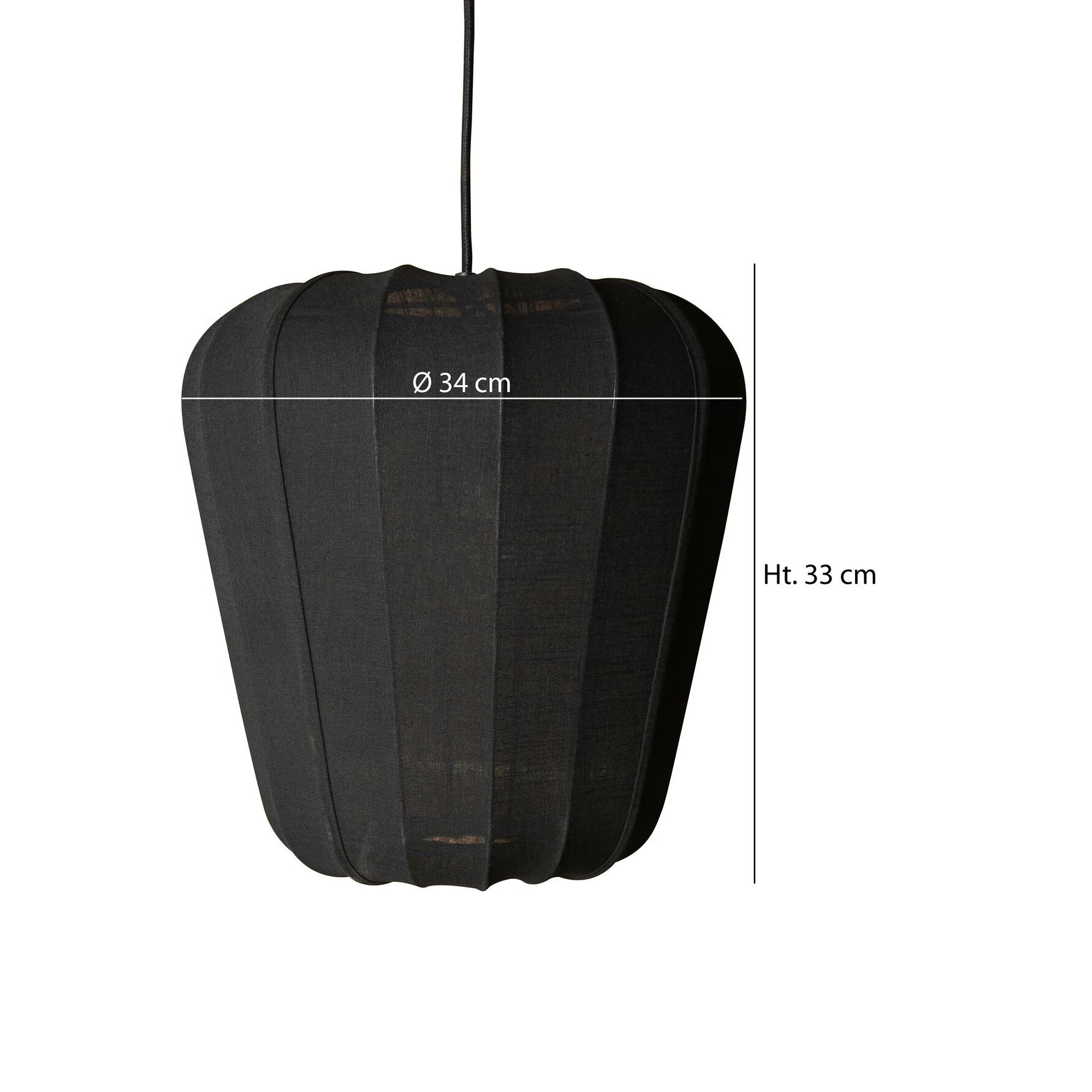 Suspension en coton noir et métal h35cm ALBA