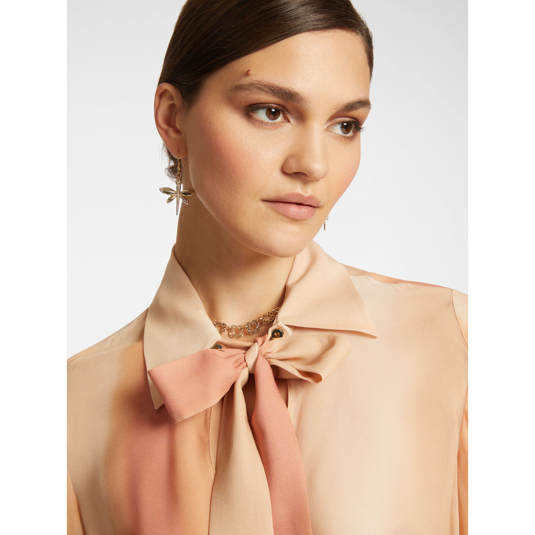 Elena Mirò - Blusa in raso di colore sfumato - Beige