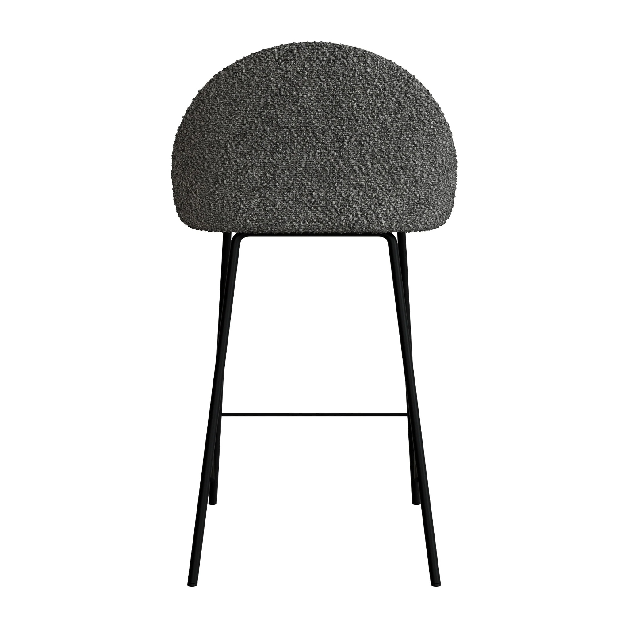 Lot de 2 chaises pour îlot central 65 cm en tissu bouclette gris - Misty