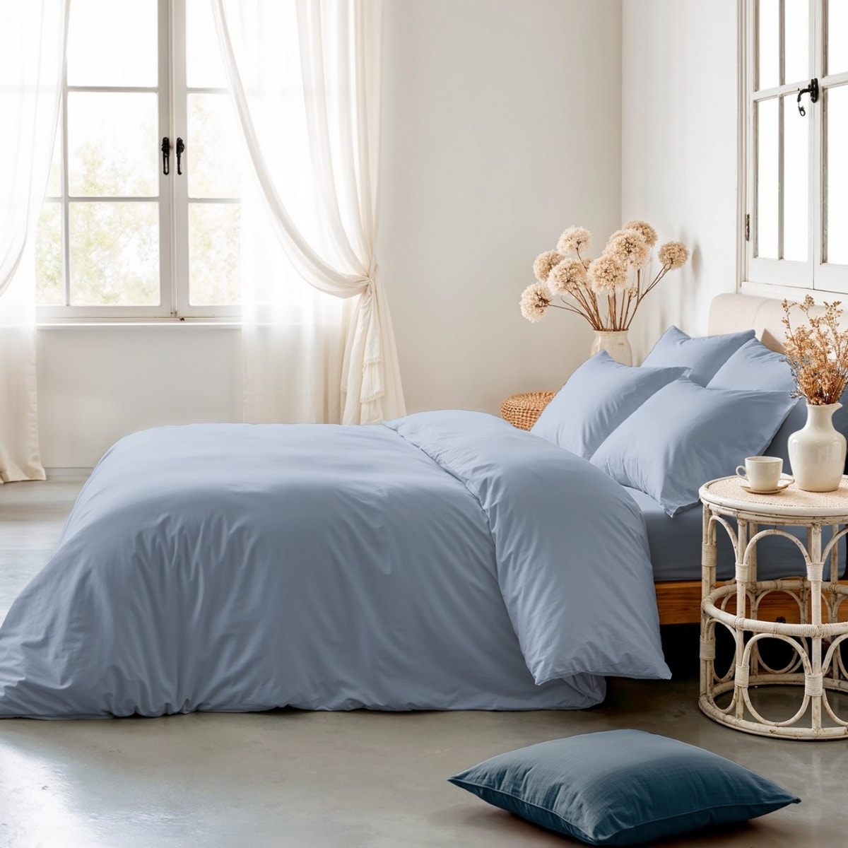 Housse de couette nordique bleue