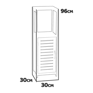 Adelaide - mobiletto multiuso con 1 ripiano e 1 anta - 30x30x96h cm naturale/bianco