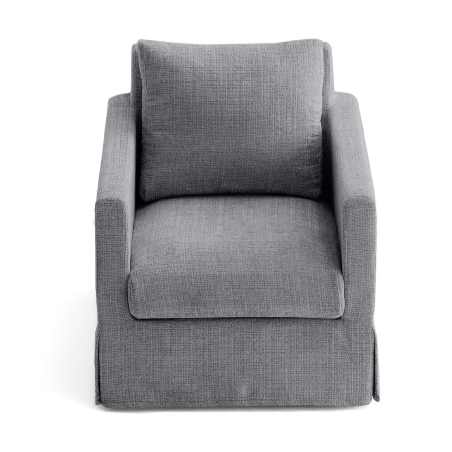 Serena - fauteuil déhoussable en velours texturé - Gris