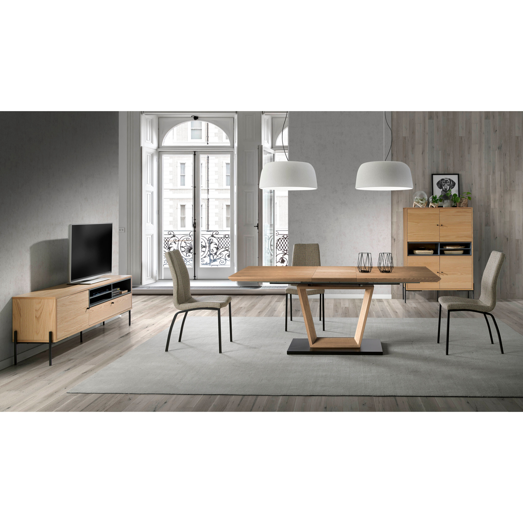 Aparador – Roble y gris moderno