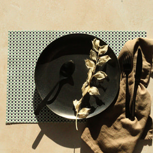 Lot de 6 sets de table tissé en PVC bleu 45x30cm