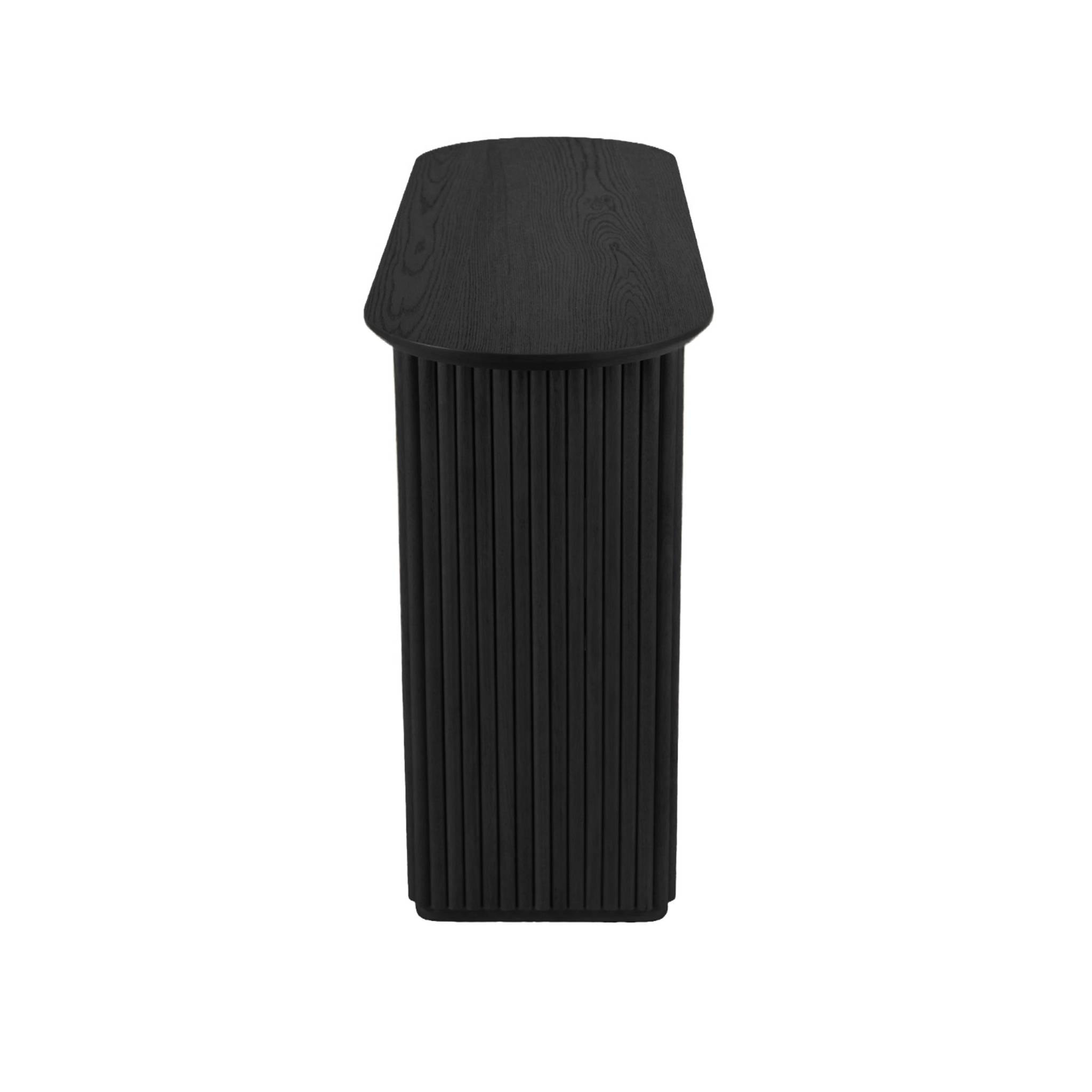 Console ovale bois d'hévéa placage chêne GABRIELLE