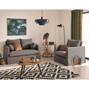 Serena - fauteuil déhoussable en tissu - Gris