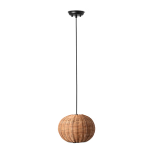 HAKA 250 Lampe suspension noire/rotin