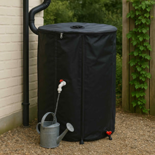 Barrel rainwater collector 500l plegable y resistente pv conexión de manguera y grifo blanco