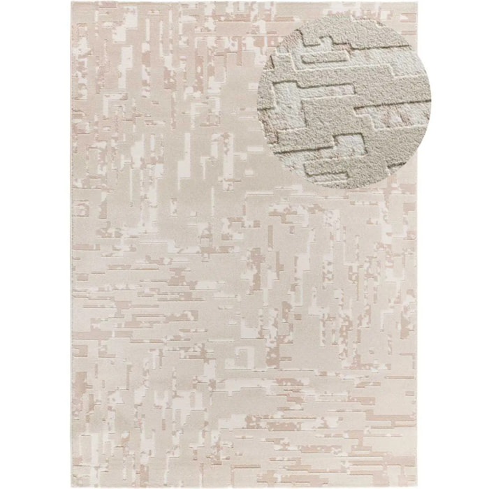 BARESA Alfombra abstracta con relieve en tonos beige, varias medidas disponibles