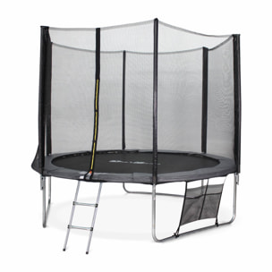 Trampoline 305cm - Mars XXL Gris - avec filet de protection. échelle. bâche. filet pour chaussures. kit d'ancrage. trampoline de jardin 305 cm |Qualité PRO |Normes EU